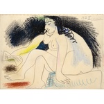 Pablo Picasso Drawing, Nude Female Figure